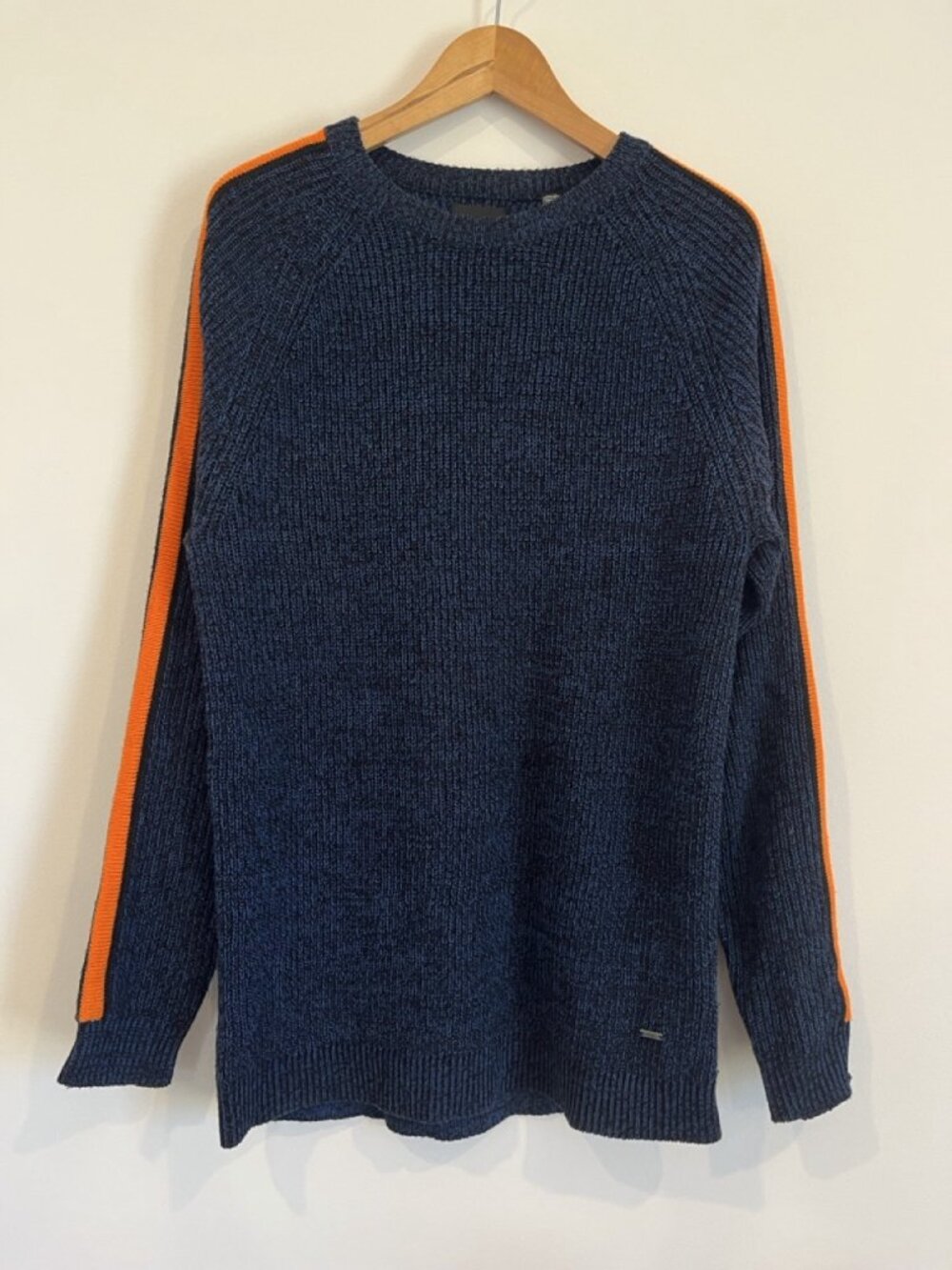 Only & Sons Raglan Sweater Racing Stripe Knit Navy Marl Size M Casual